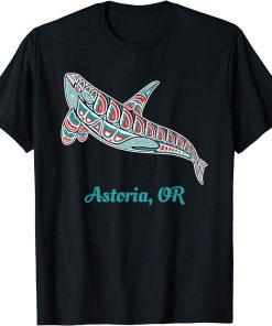 Astoria, Oregon Upward Orca Killer Whale Native American T-Shirt