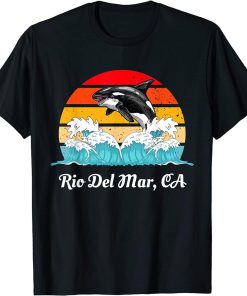 Vintage Port Watsonville CA Distressed Orca Killer Whale Art T-Shirt