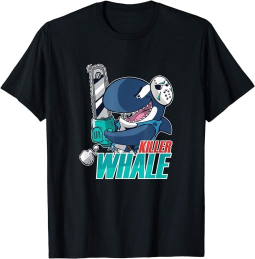 Chainsaw Killer Whale Costume Funny Orca Halloween T-Shirt