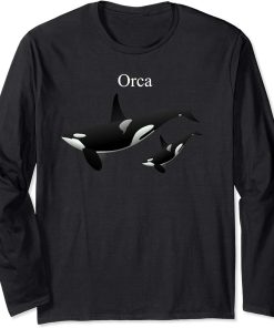 Mama and Baby Orca Long Sleeve Shirt Whale Lover