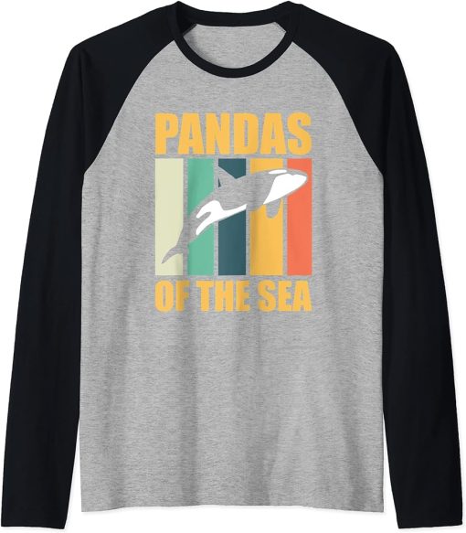 Pandas Of The Sea Ocean Orca Sea Mamal Lover Raglan Baseball Tee