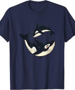 Cute Dolphins Whales Orca Whale Design Orcas Boys Girls T-Shirt
